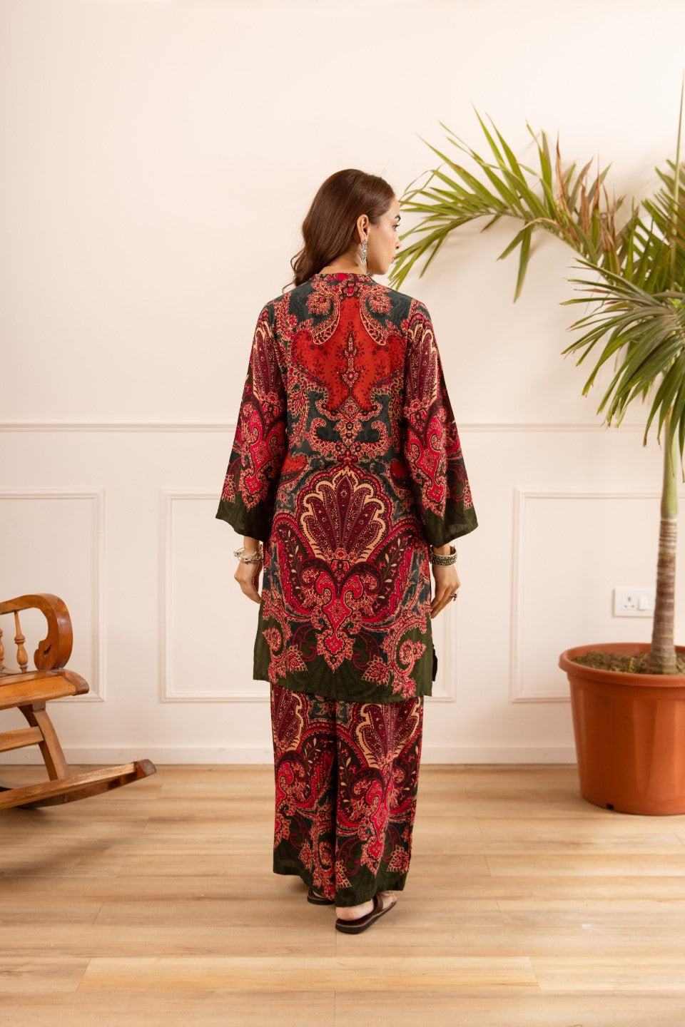 Karen cardinal printed cotton coord set