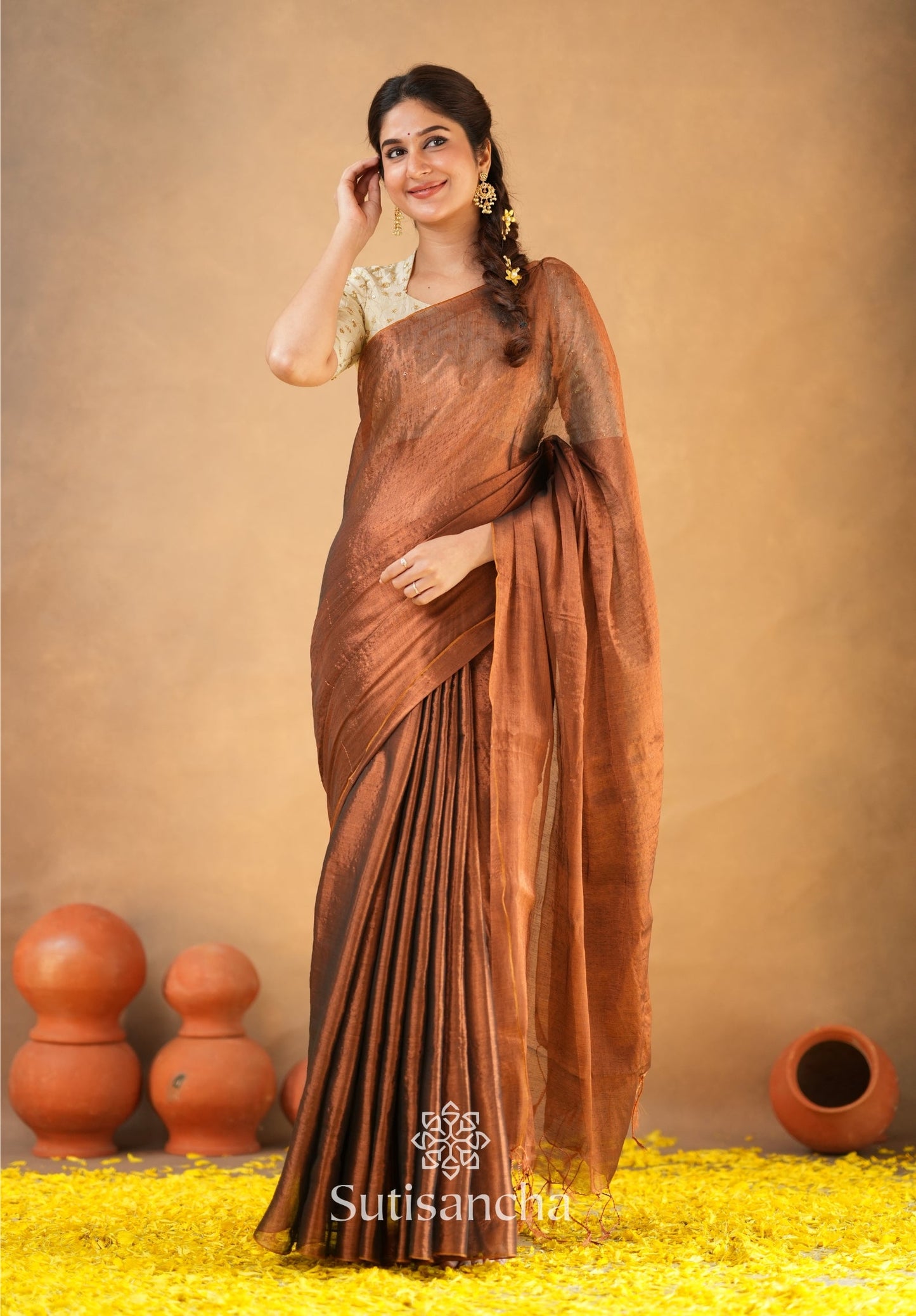 Dhiyona SS Beads Bloom Tissue Elegance