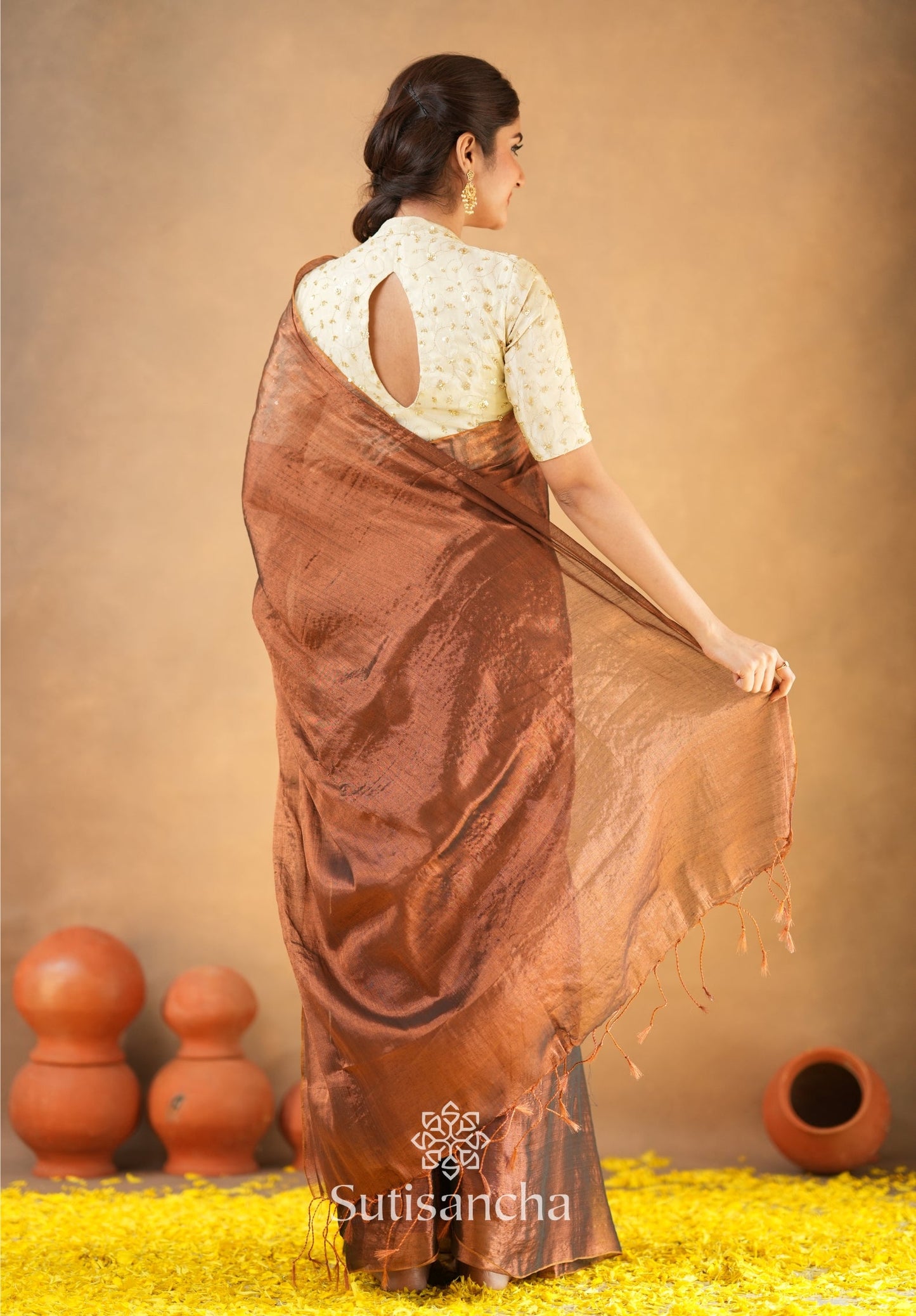 Dhiyona SS Beads Bloom Tissue Elegance