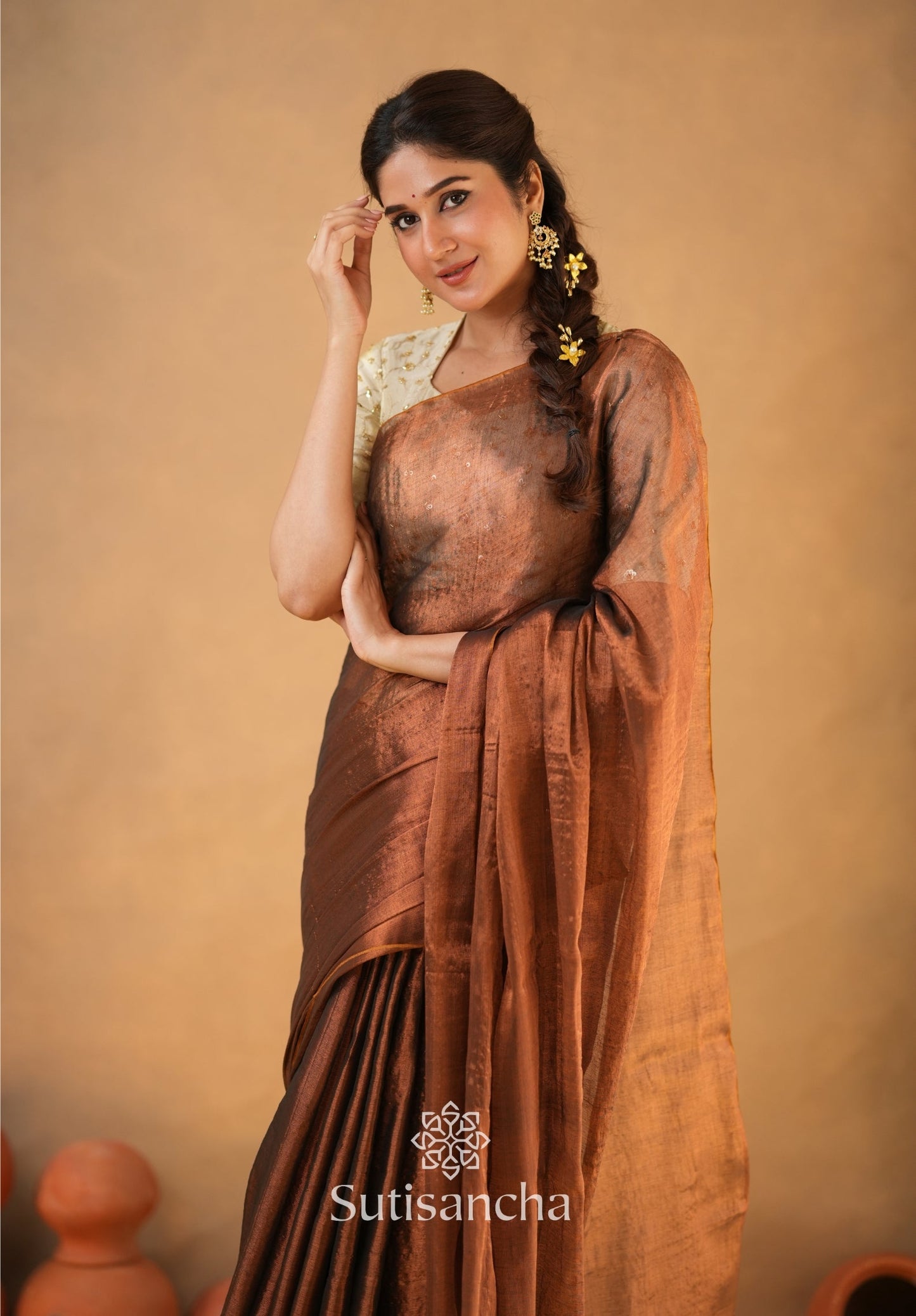 Dhiyona SS Beads Bloom Tissue Elegance