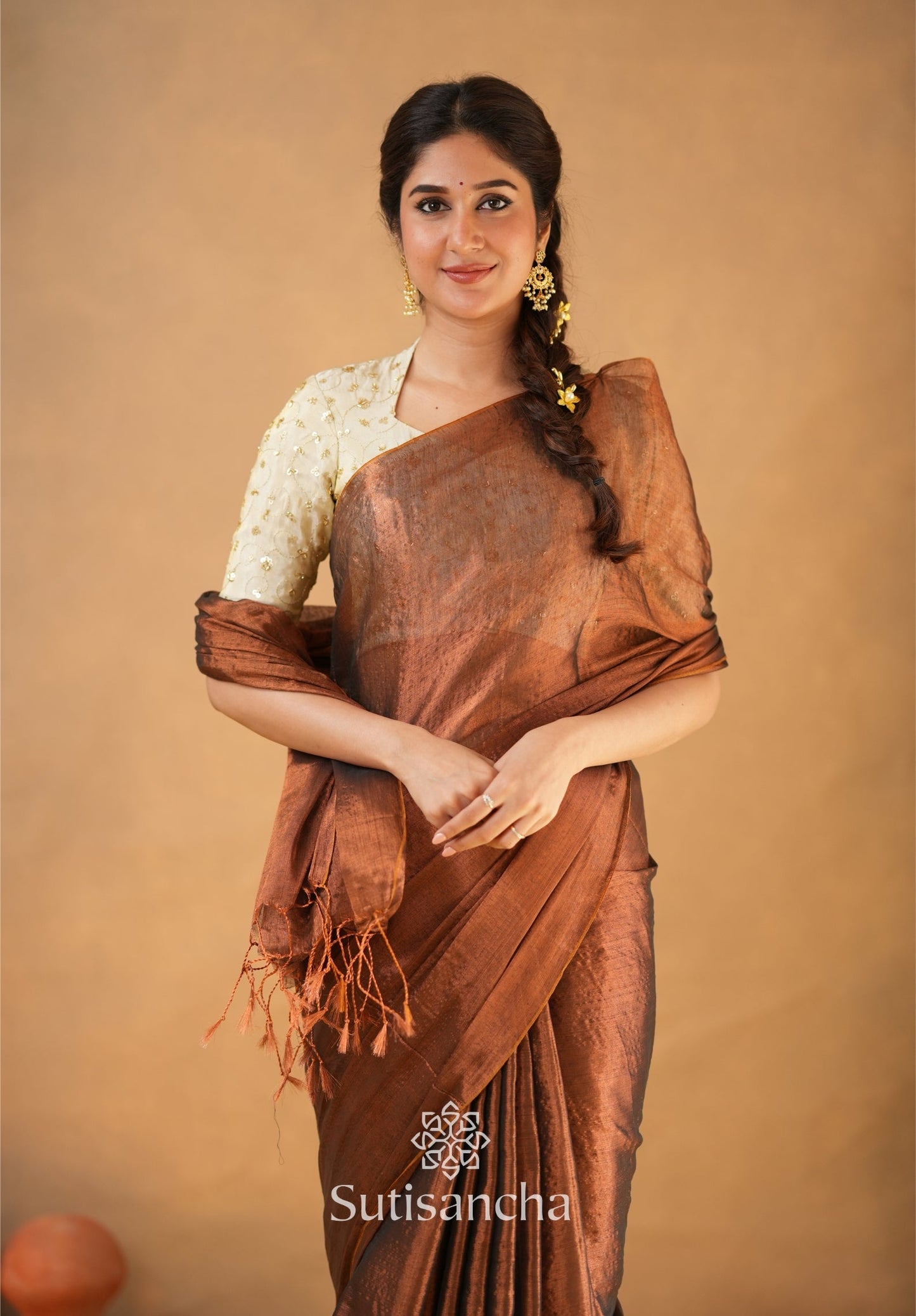 Dhiyona SS Beads Bloom Tissue Elegance