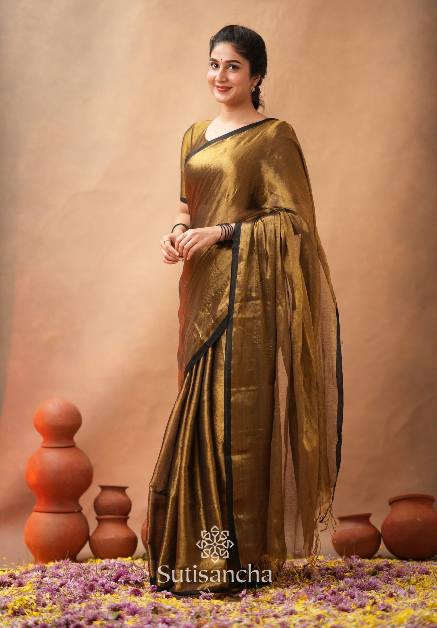 Dhiyona SS Woven Poetry Artisanal Handloom Tissue Cotton Saree