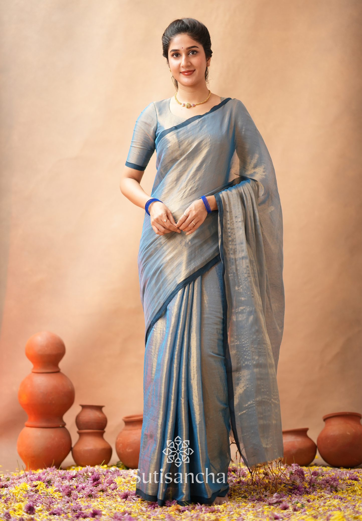 Dhiyona SS Woven Poetry Artisanal Handloom Tissue Cotton Saree