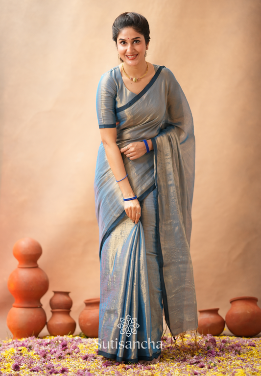 Dhiyona SS Woven Poetry Artisanal Handloom Tissue Cotton Saree