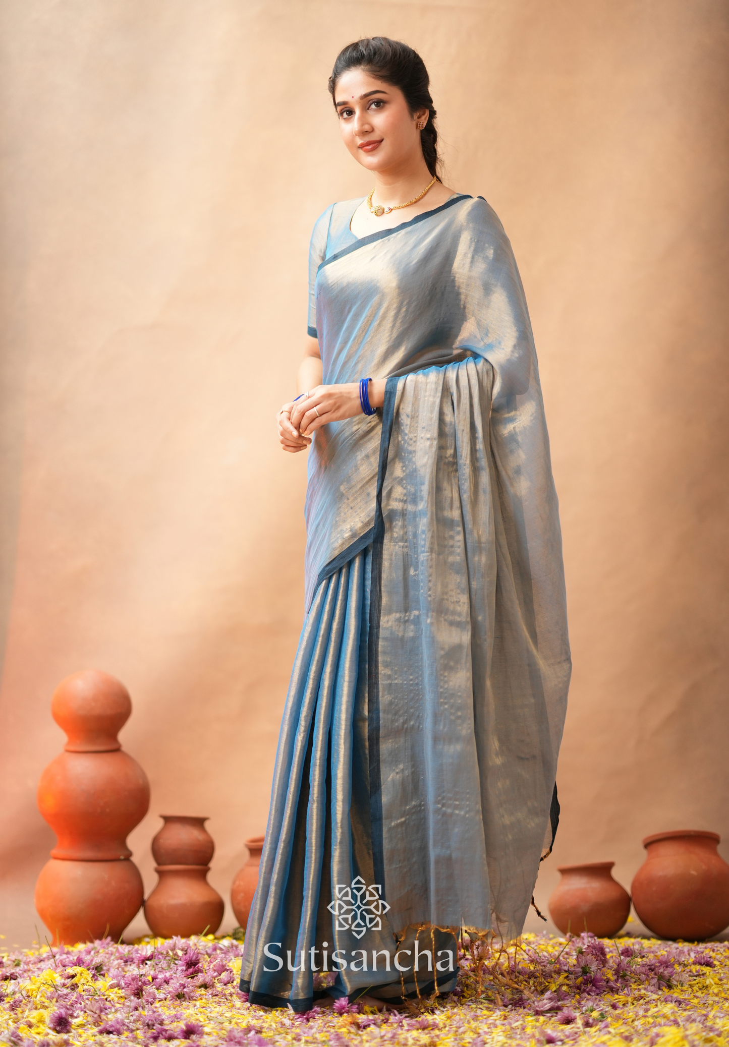 Dhiyona SS Woven Poetry Artisanal Handloom Tissue Cotton Saree