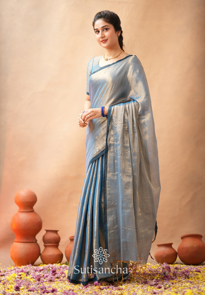 Dhiyona SS Woven Poetry Artisanal Handloom Tissue Cotton Saree