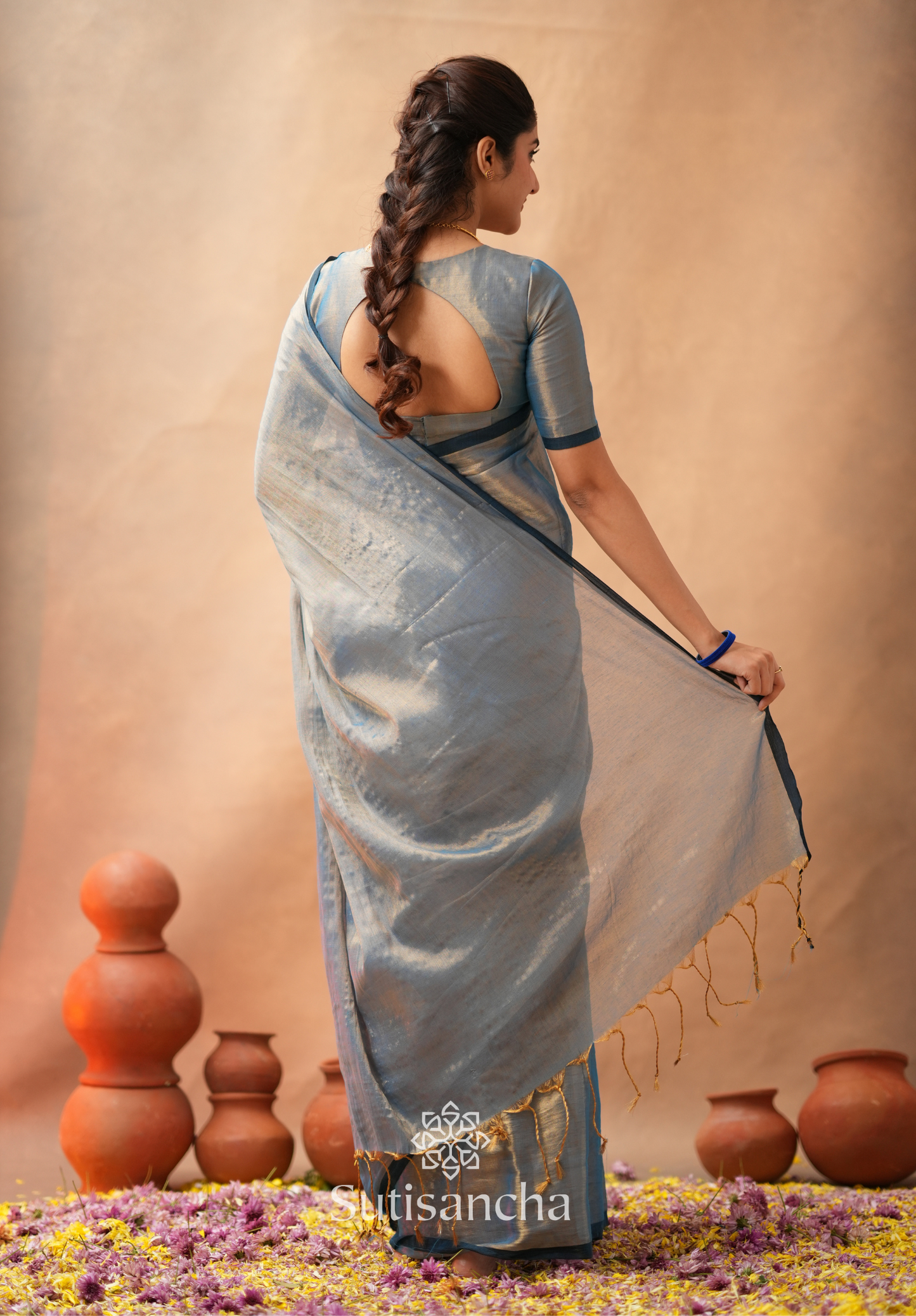 Dhiyona SS Woven Poetry Artisanal Handloom Tissue Cotton Saree