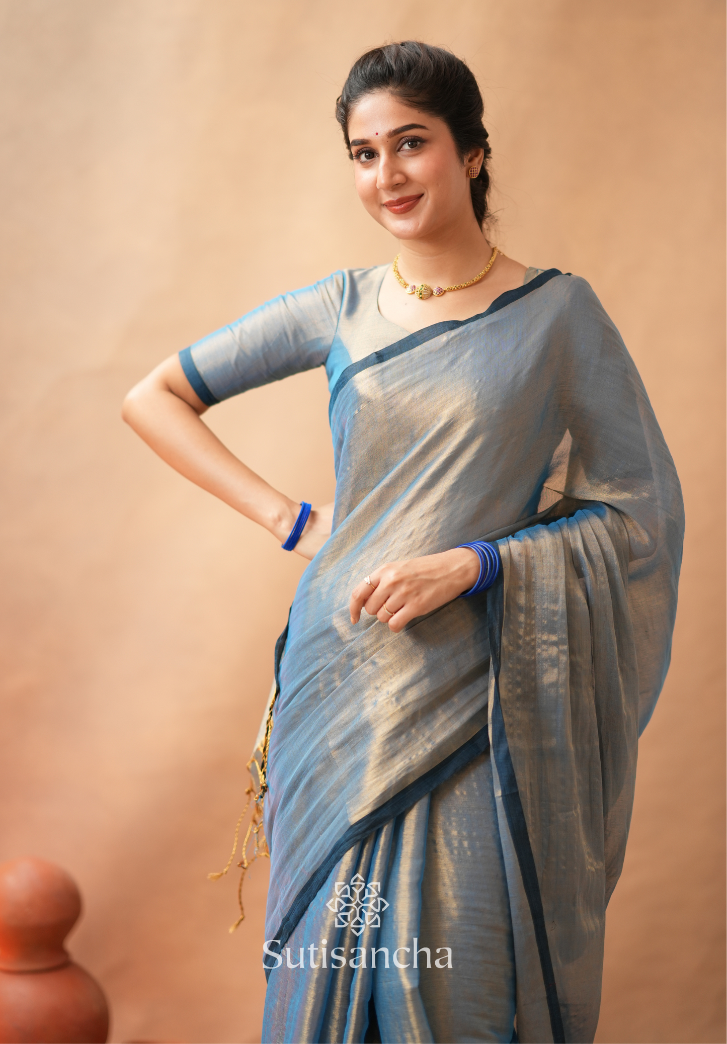 Dhiyona SS Woven Poetry Artisanal Handloom Tissue Cotton Saree