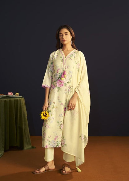 Itrh canary cotton linen suit set