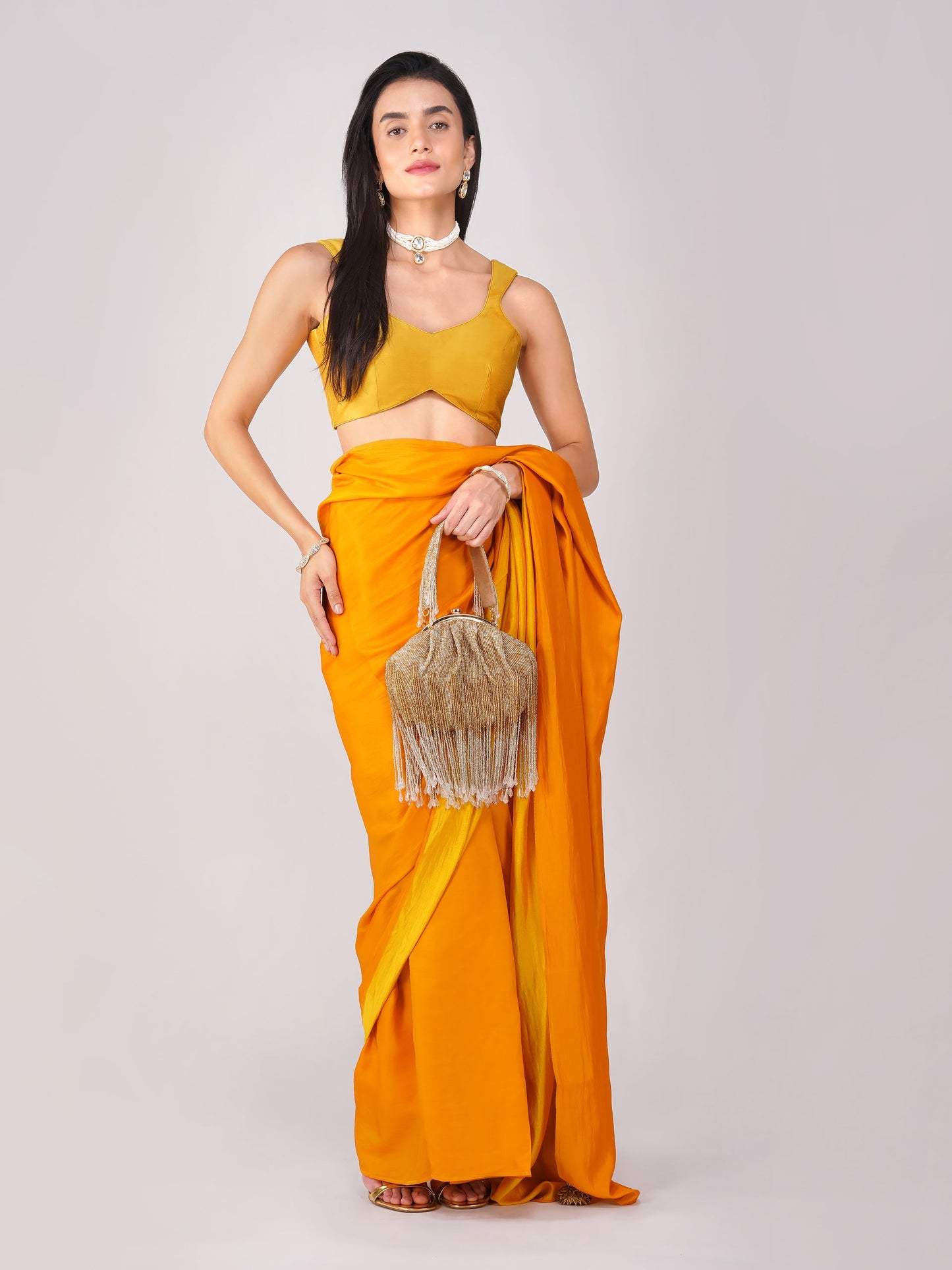Dhiyona ST Marigold Muse Yellow Back-Tie Blouse