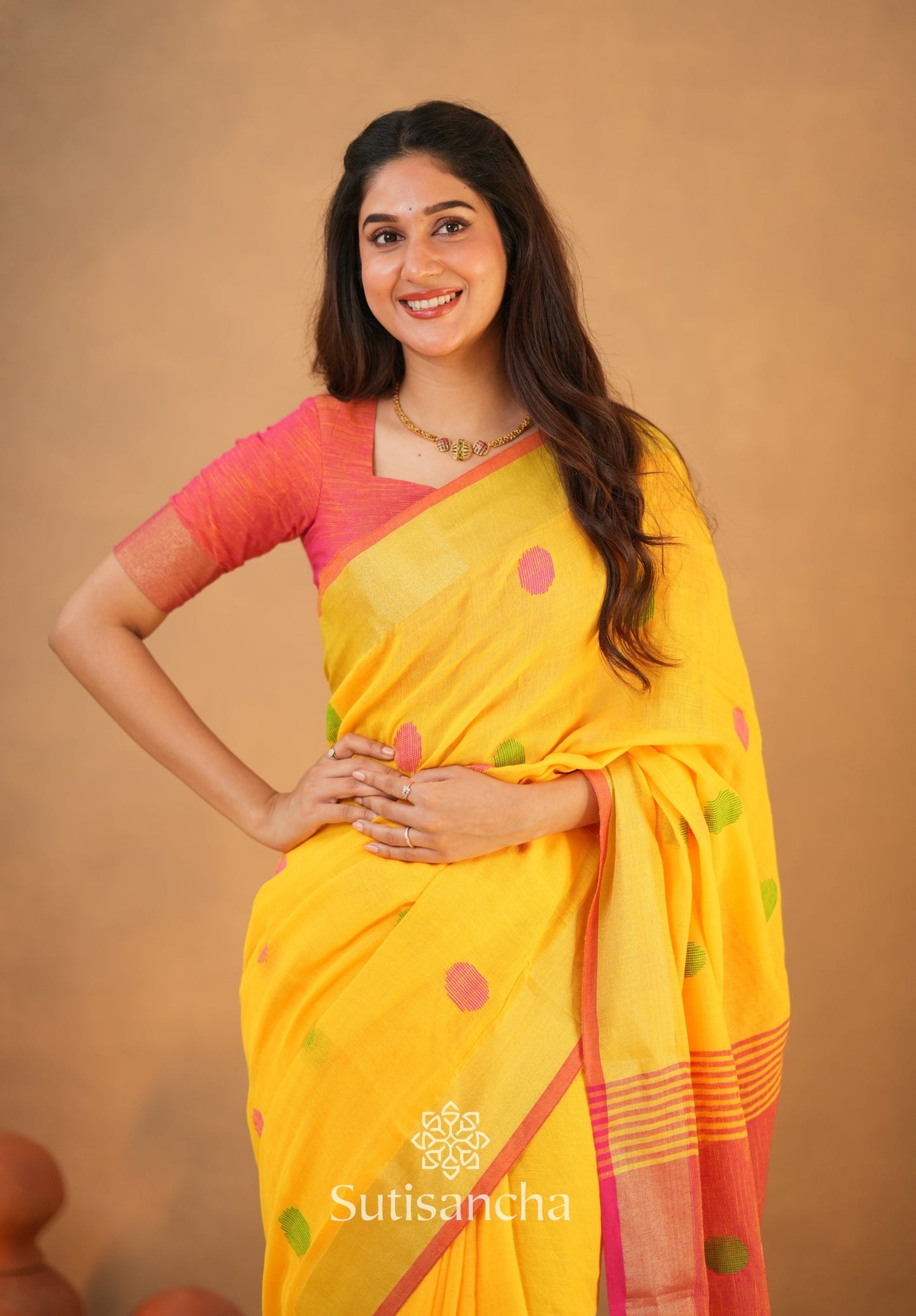 Dhiyona SS Sutisancha Woven Heritage Handloom Cotton Saree