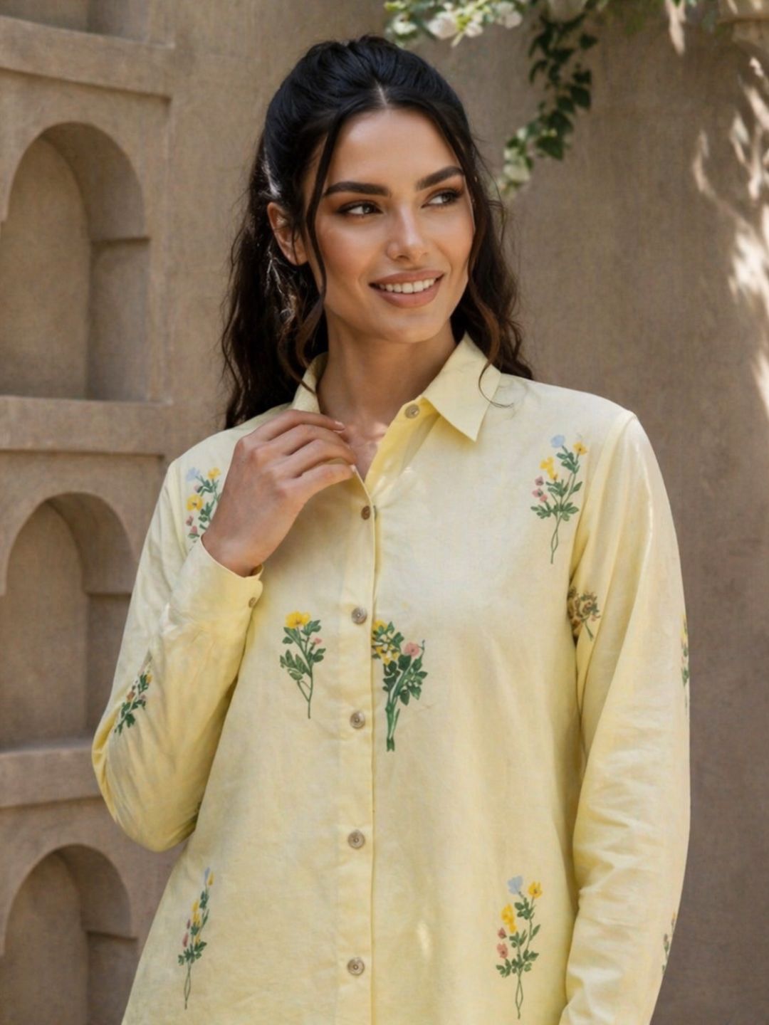 Molly Lime embroidery cotton co-ord set
