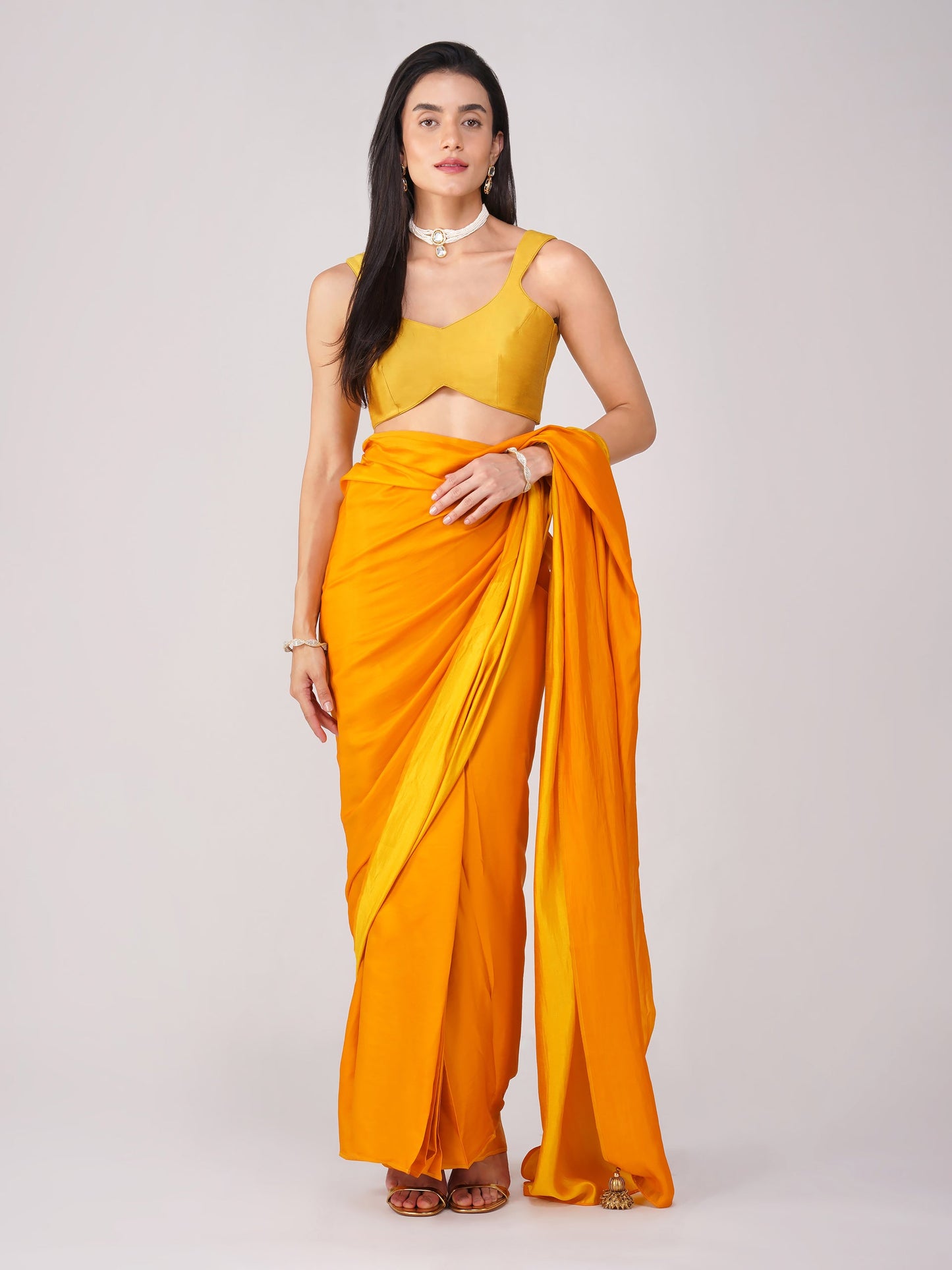Dhiyona ST Marigold Muse Yellow Back-Tie Blouse