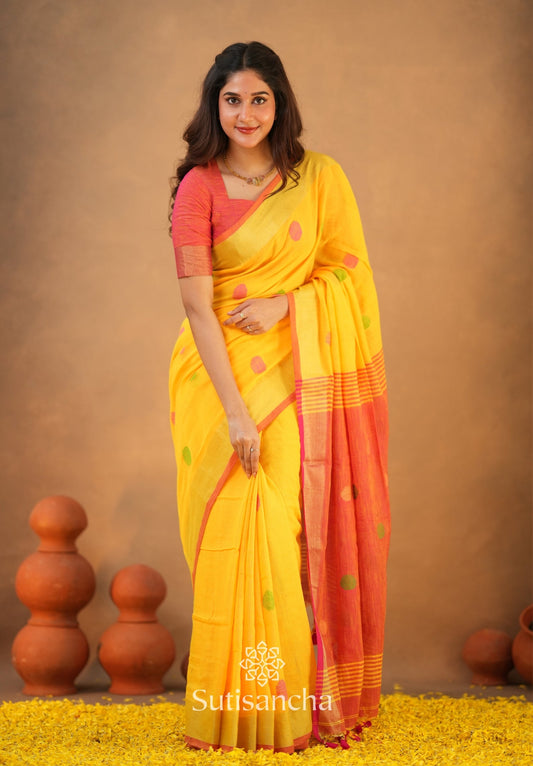 Dhiyona SS Sutisancha Woven Heritage Handloom Cotton Saree