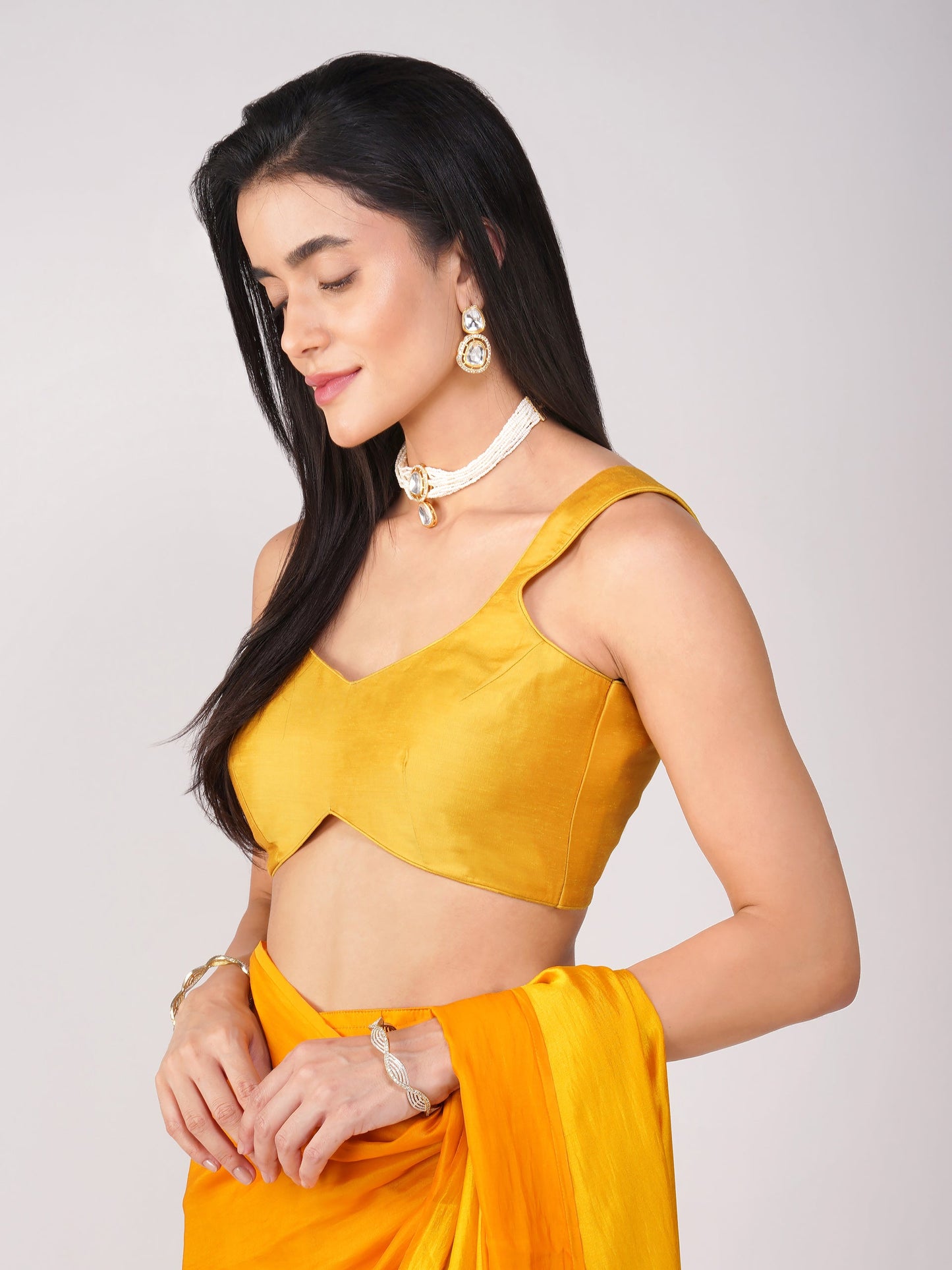 Dhiyona ST Marigold Muse Yellow Back-Tie Blouse