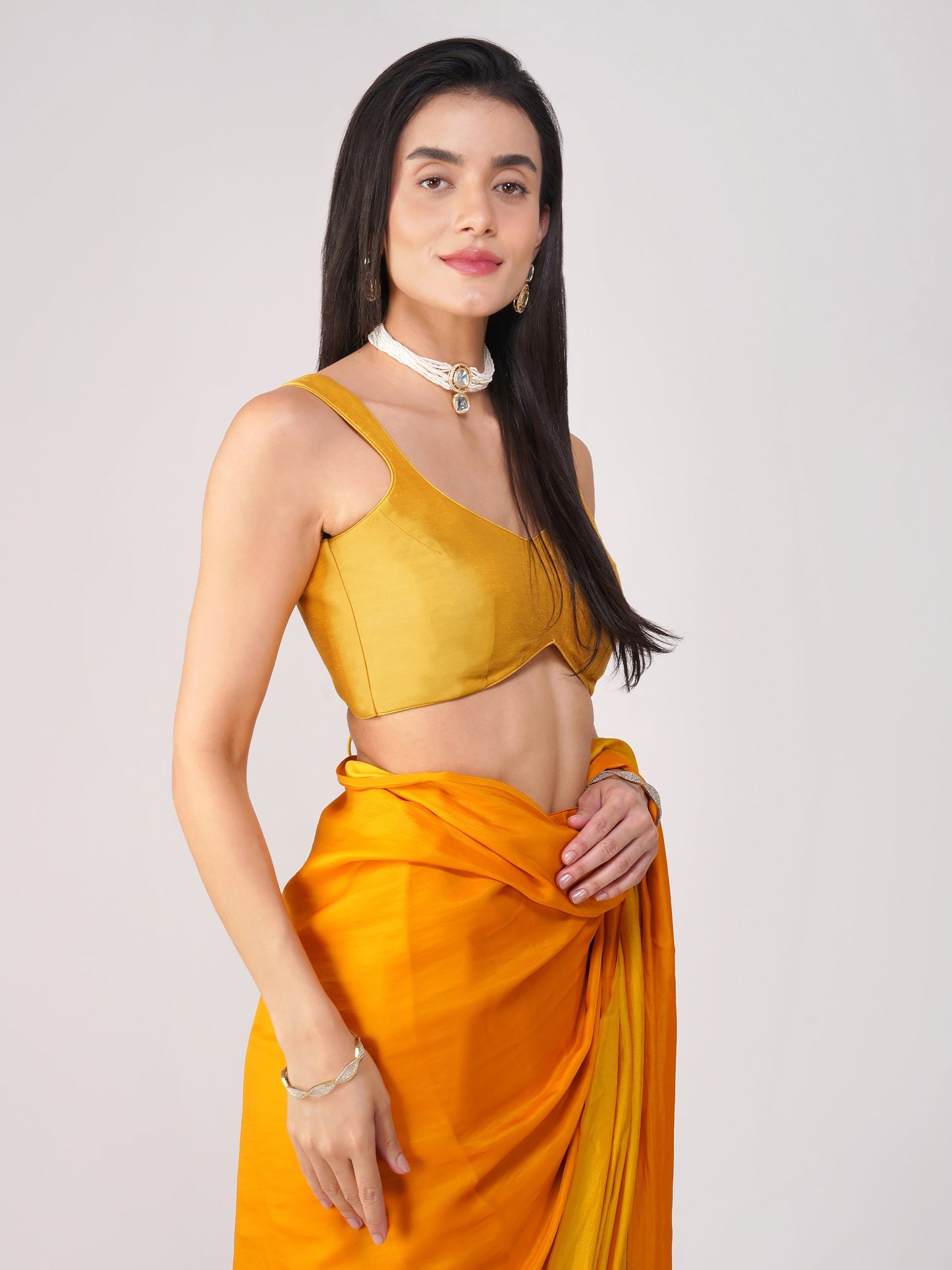 Dhiyona ST Marigold Muse Yellow Back-Tie Blouse