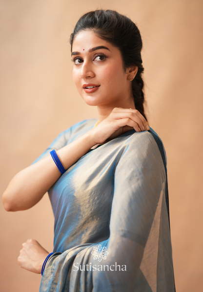 Dhiyona SS Woven Poetry Artisanal Handloom Tissue Cotton Saree