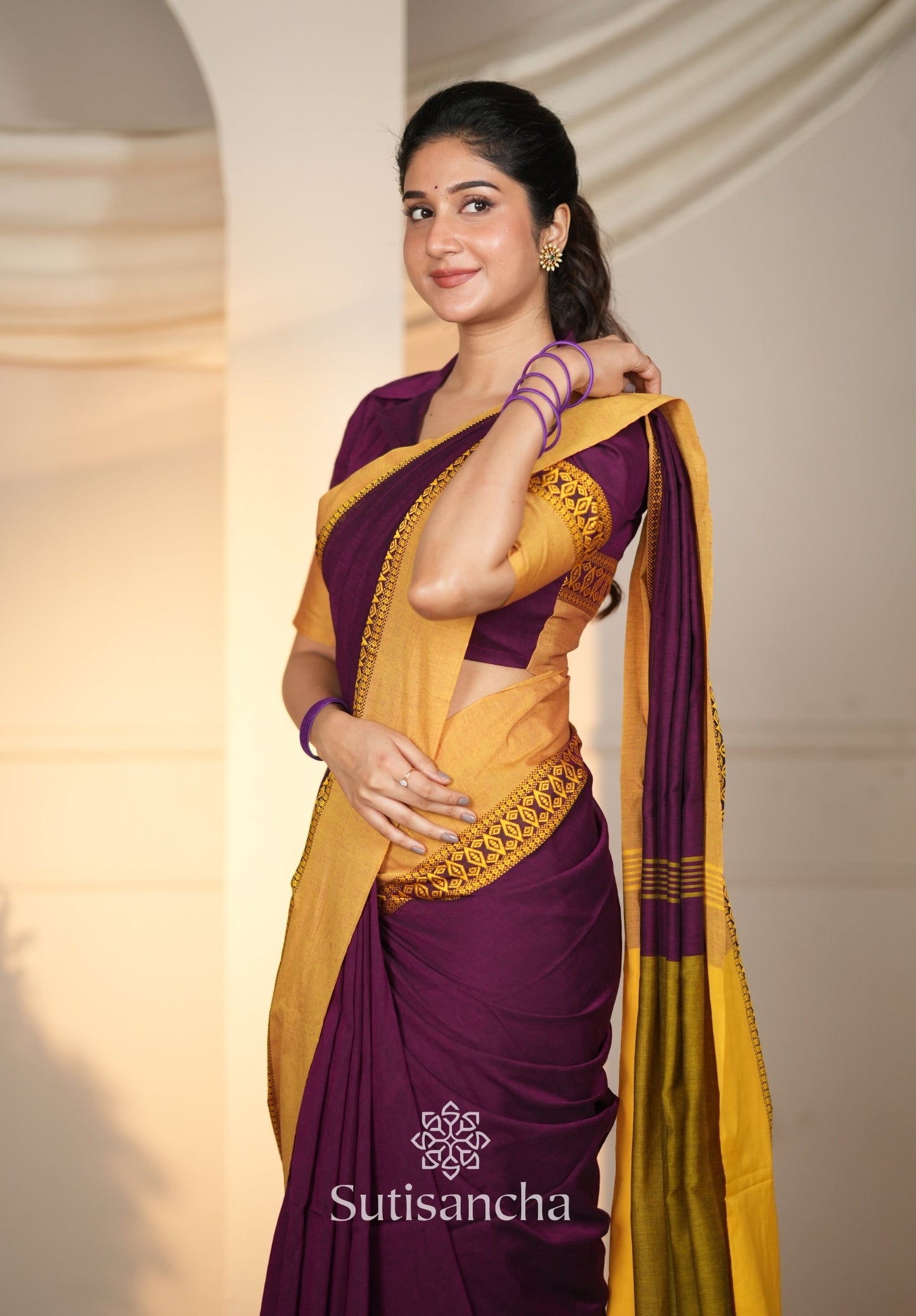 Dhiyona SS Timeless Weave Bengal Cotton Saree by Sutisancha