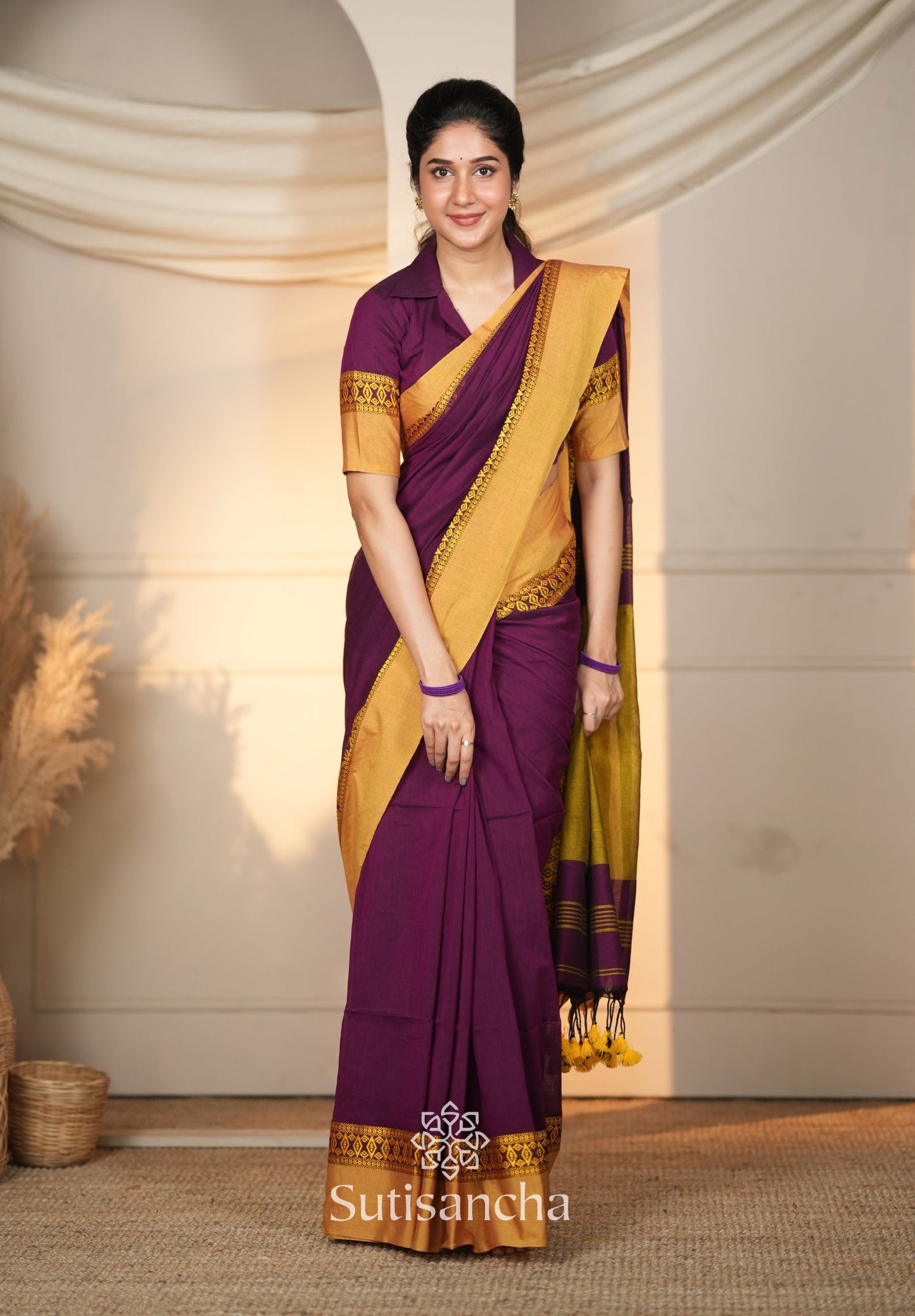 Dhiyona SS Timeless Weave Bengal Cotton Saree by Sutisancha