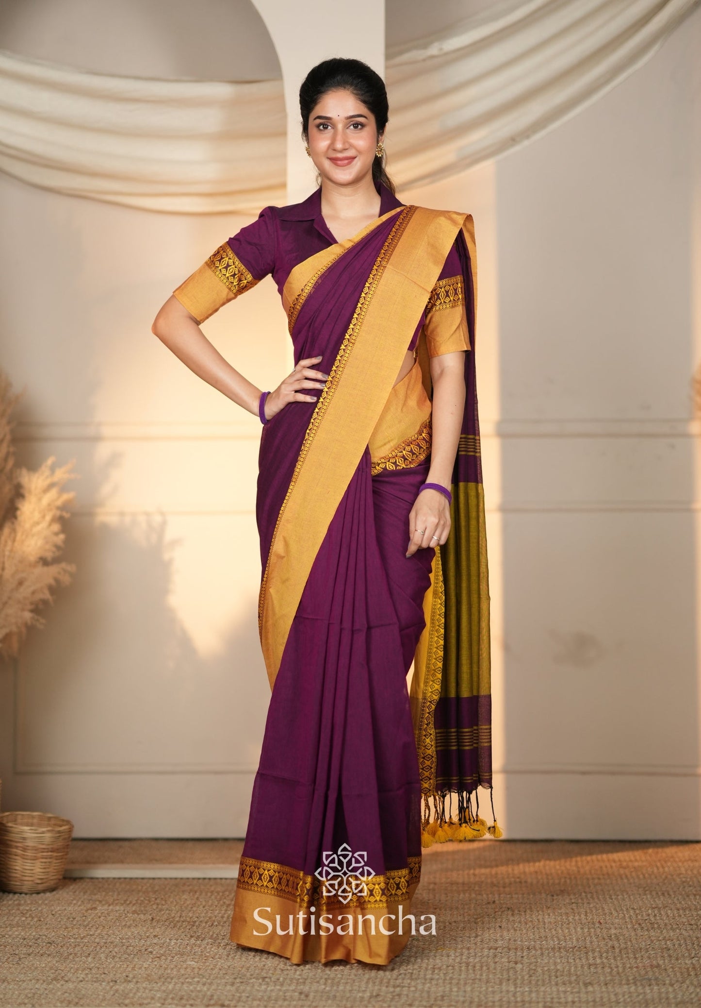 Dhiyona SS Timeless Weave Bengal Cotton Saree by Sutisancha