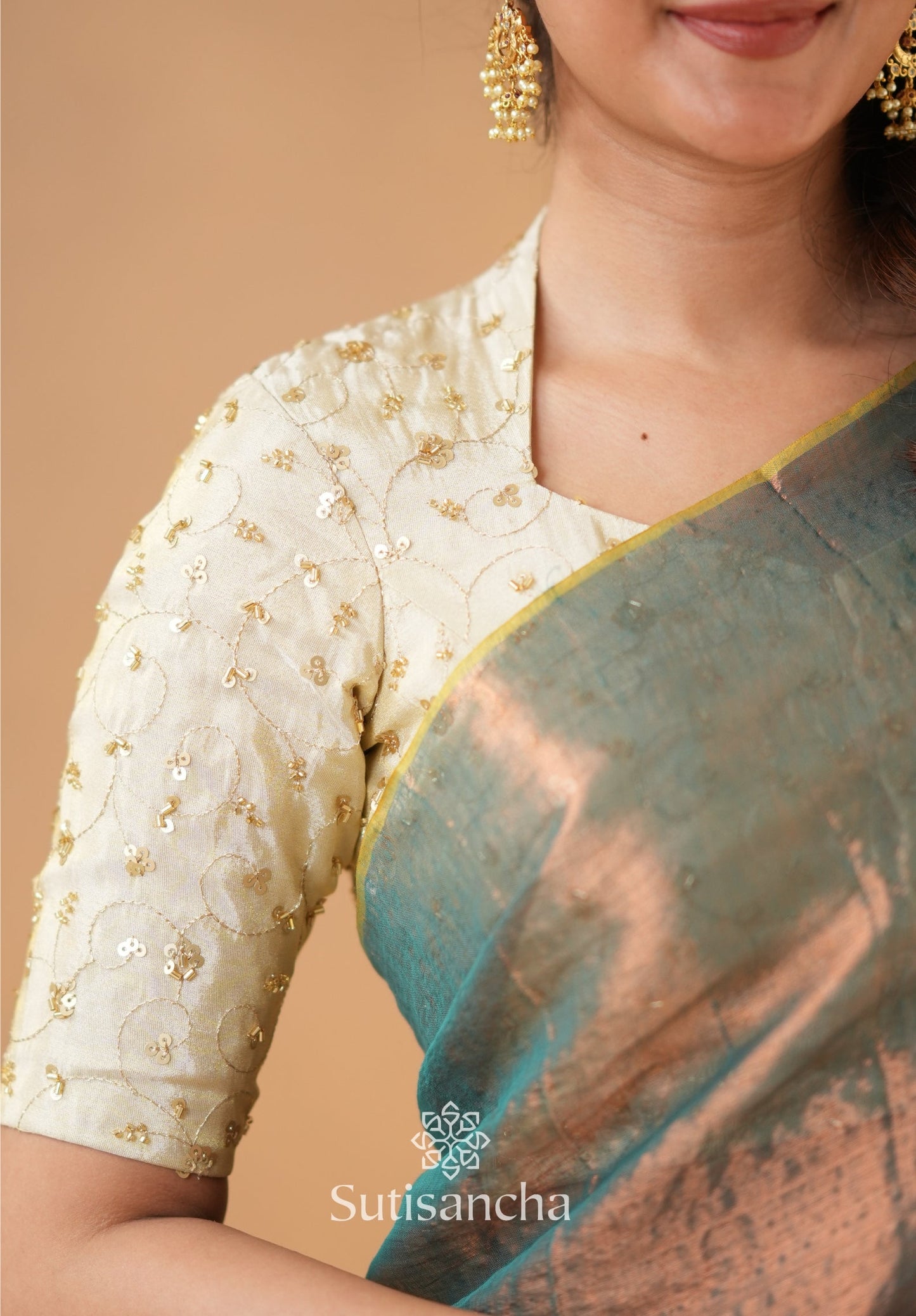 Dhiyona SS Beads Bloom Tissue Elegance