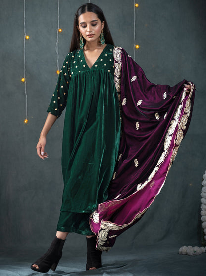 Dhiyona ST Velvet Wine Shawl