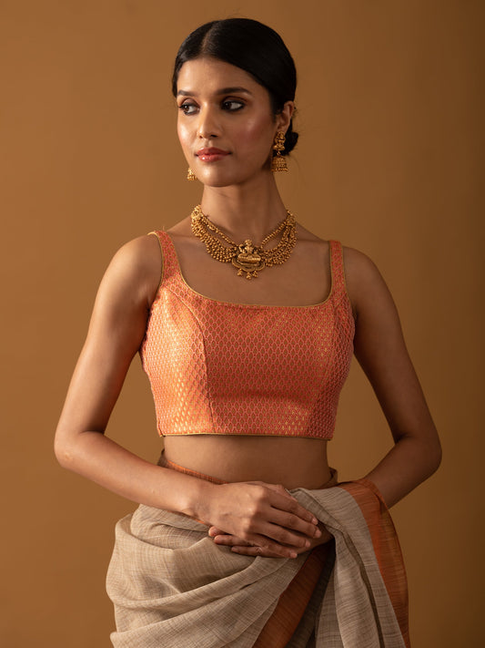 Dhiyona ST Bronze Rust Brocade Blouse