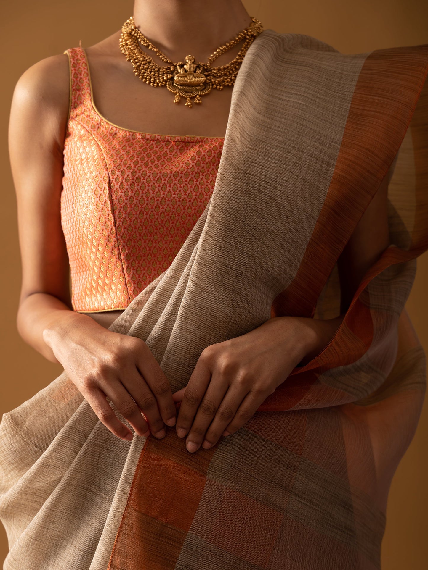 Dhiyona ST Bronze Rust Brocade Blouse