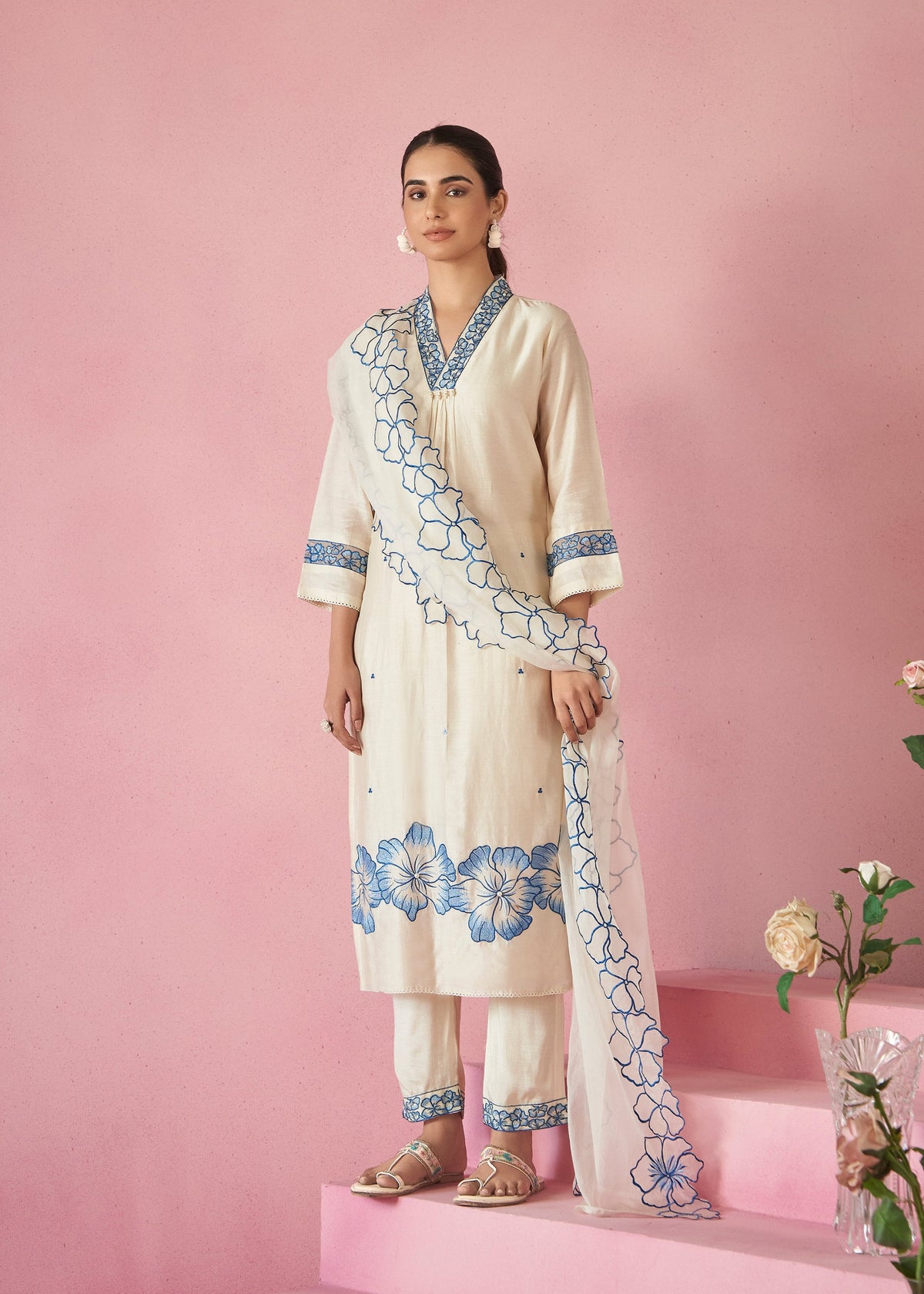 Nadira Frost Embroidered Lawn suit set