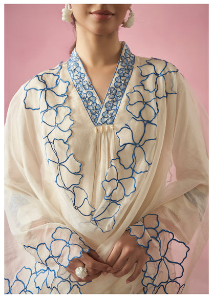 Nadira Frost Embroidered Lawn suit set