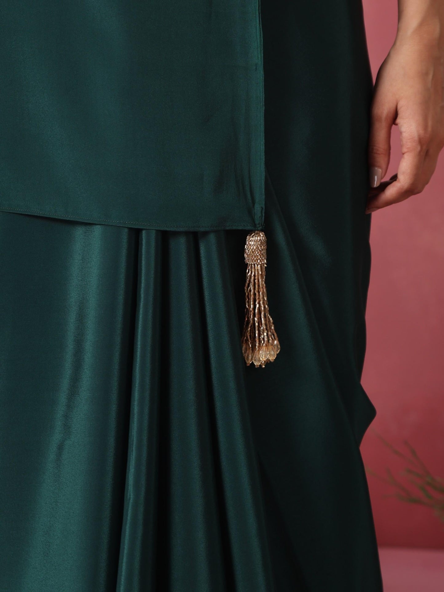 Dhiyona ST Healthify Crepe Saree with Hand Embroidered Blouse Fabric