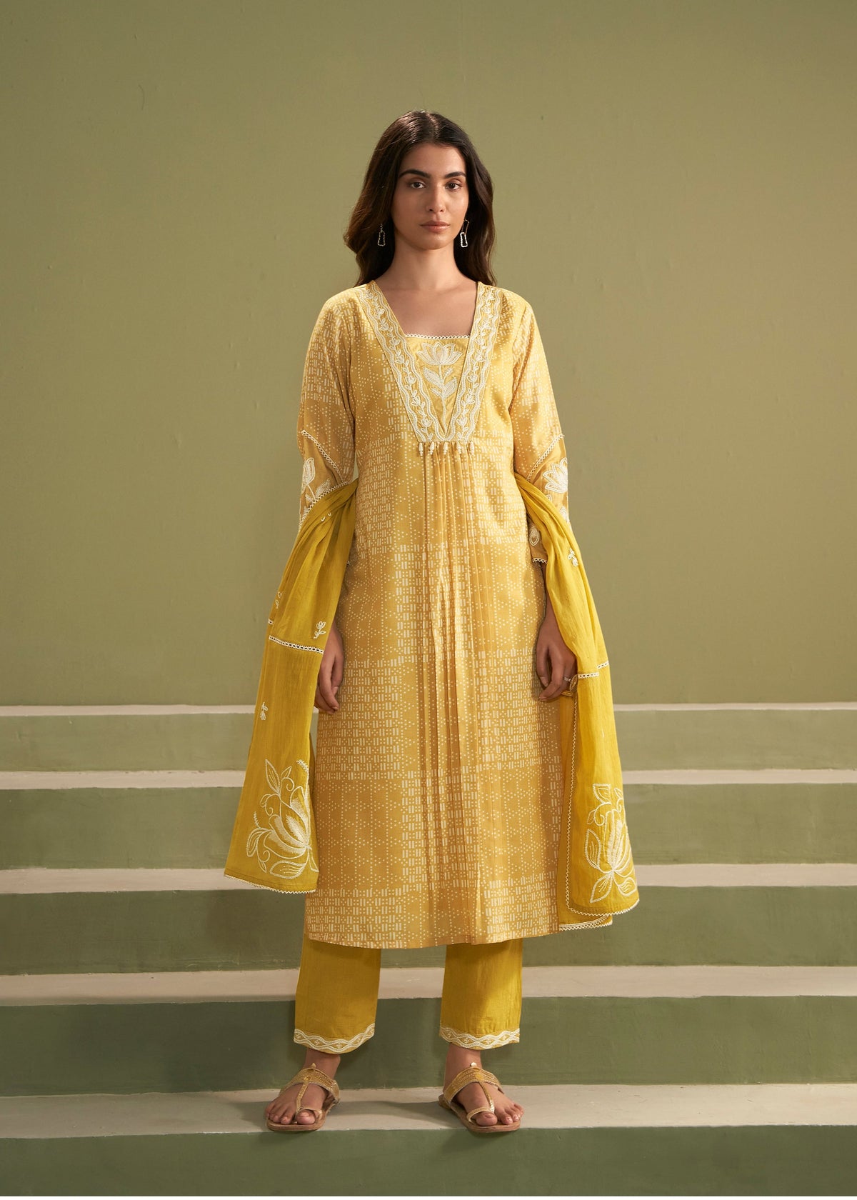 Nadira Amber Embroidered Cotton Lawn Suit Set