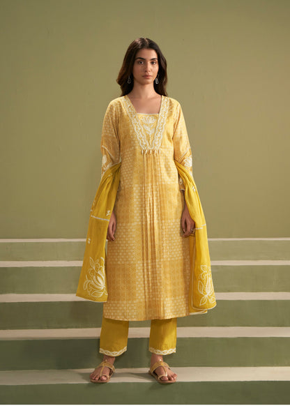 Nadira Amber Embroidered Cotton Lawn Suit Set