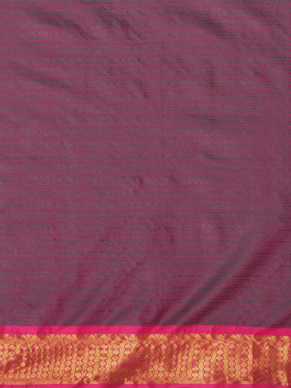 Women's Aura Silk Burgundy Woven Design Designer Saree With Blouse Piece