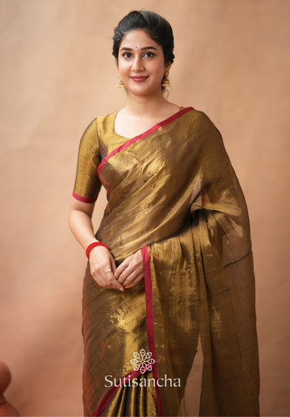 Dhiyona SS Woven Poetry Artisanal Handloom Tissue Cotton Saree