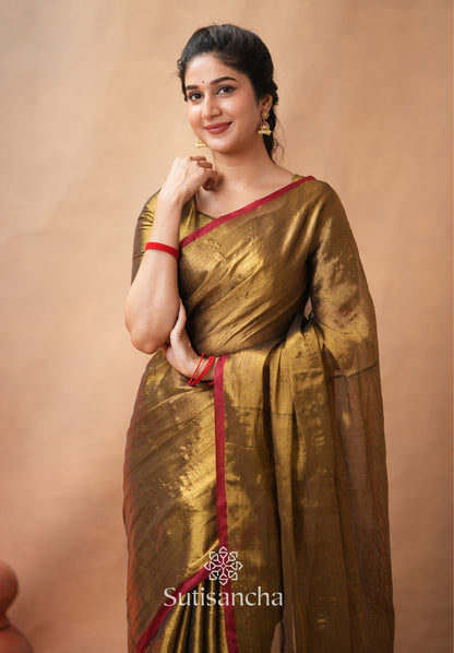 Dhiyona SS Woven Poetry Artisanal Handloom Tissue Cotton Saree