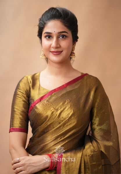Dhiyona SS Woven Poetry Artisanal Handloom Tissue Cotton Saree