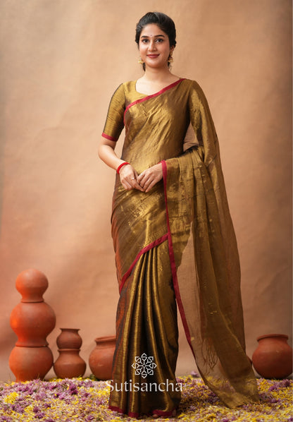 Dhiyona SS Woven Poetry Artisanal Handloom Tissue Cotton Saree