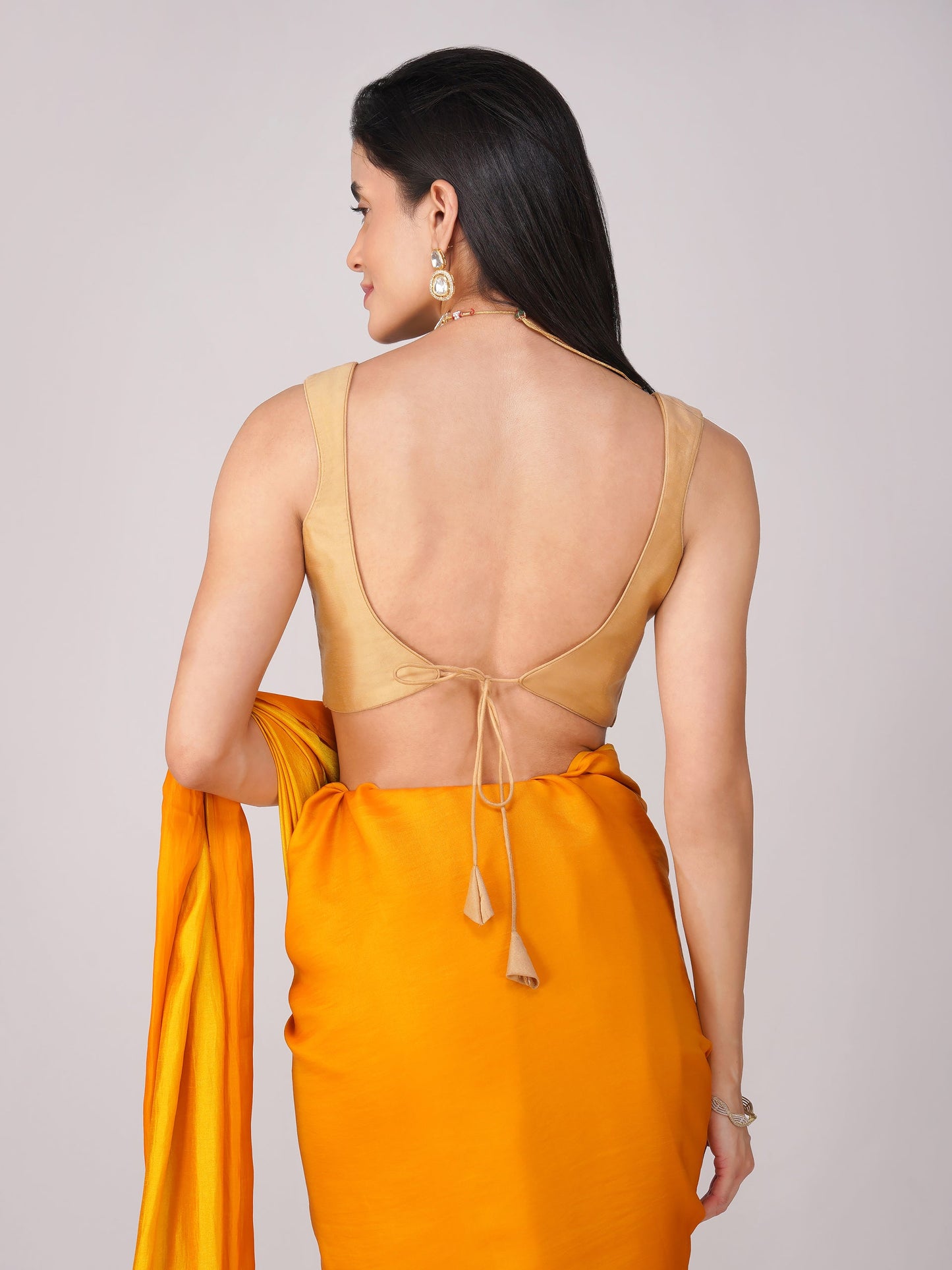 Dhiyona ST Desert Blush Beige Back-Tie Blouse