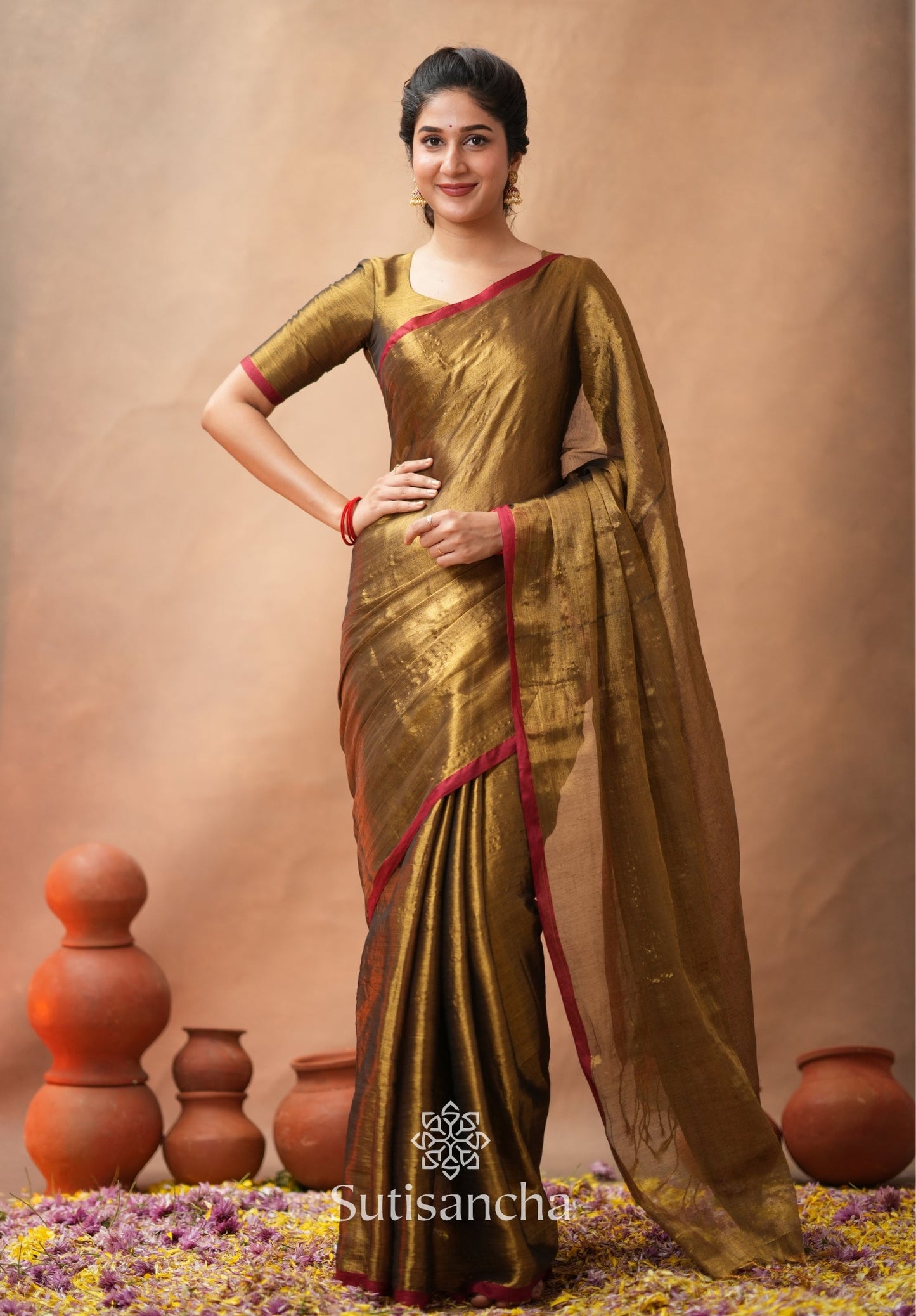 Dhiyona SS Woven Poetry Artisanal Handloom Tissue Cotton Saree
