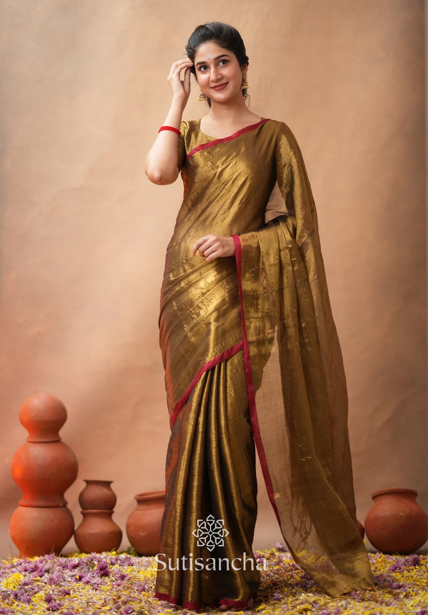 Dhiyona SS Woven Poetry Artisanal Handloom Tissue Cotton Saree