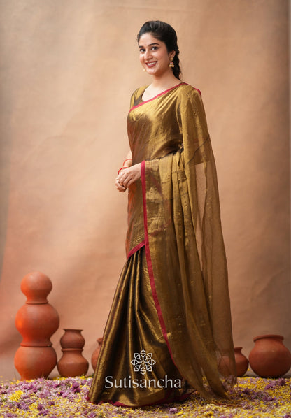 Dhiyona SS Woven Poetry Artisanal Handloom Tissue Cotton Saree