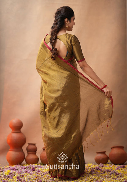 Dhiyona SS Woven Poetry Artisanal Handloom Tissue Cotton Saree