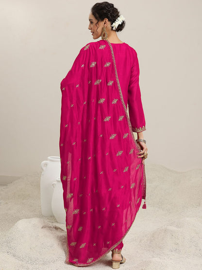 Dhiyona LL Women Floral Embroidered Kurta with Palazzos & Dupatta