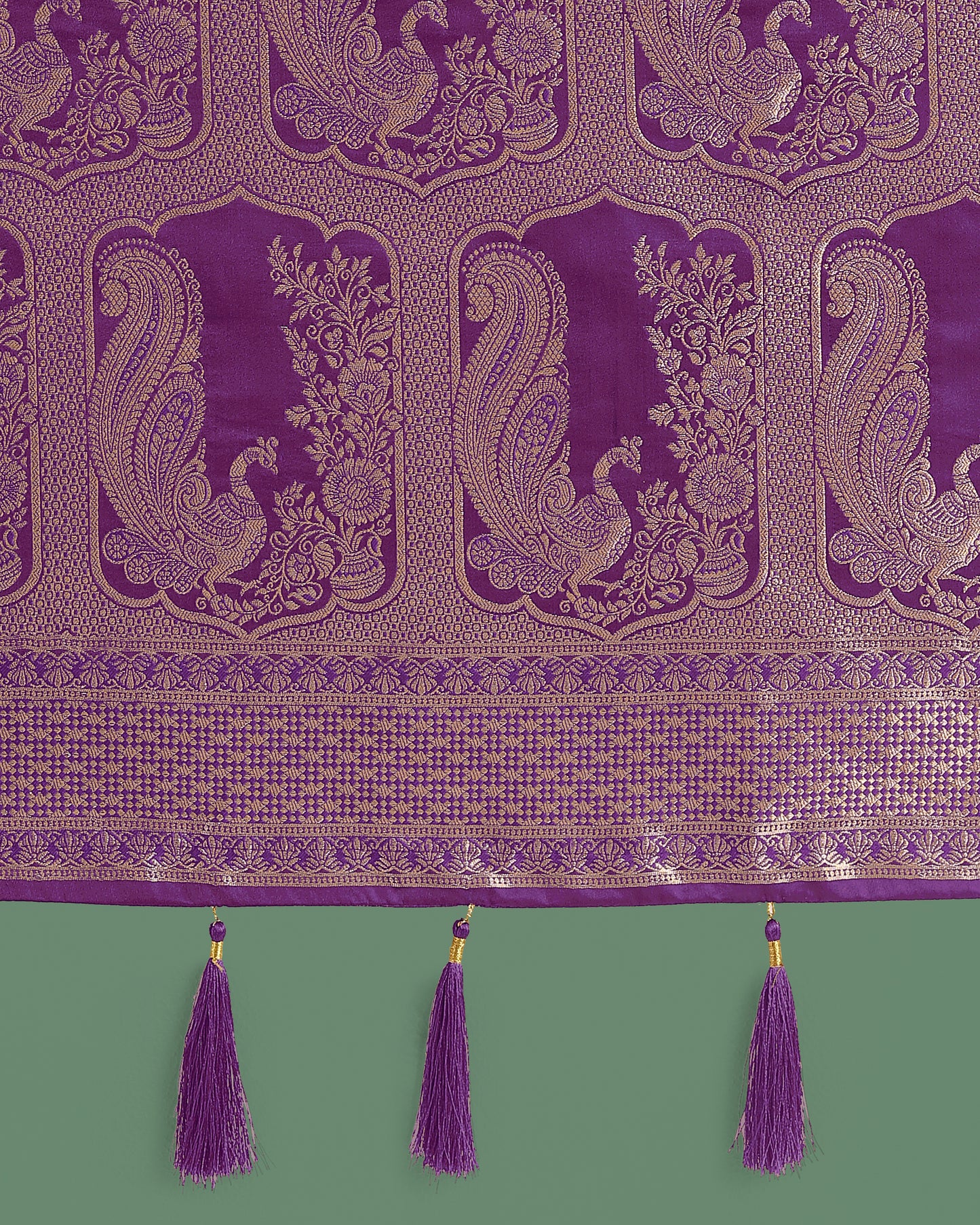 Dhiyona MJ Gorgeous Purple Woven Banarasi Satin Designer Silk Saree