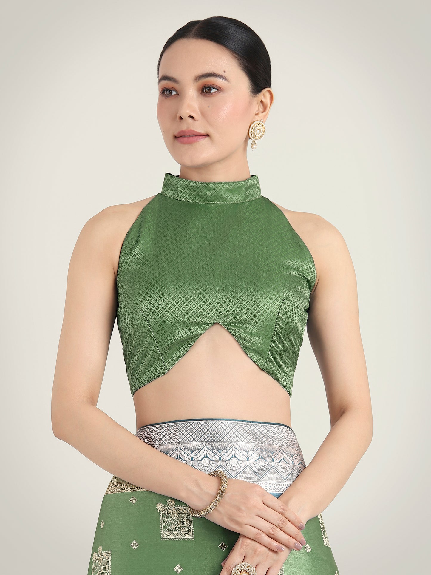 Dhiyona MJ Green Color Banarasi Satin Silk Zari Weaving Festival Saree