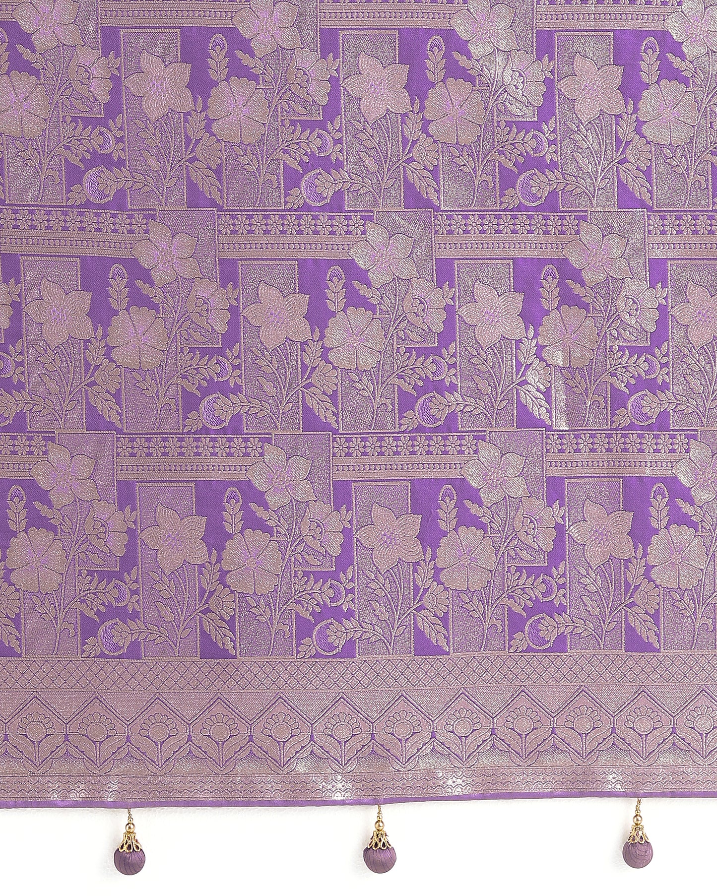 Dhiyona MJ Lavender Color Banarasi Satin Silk Zari Weaving Festival Saree