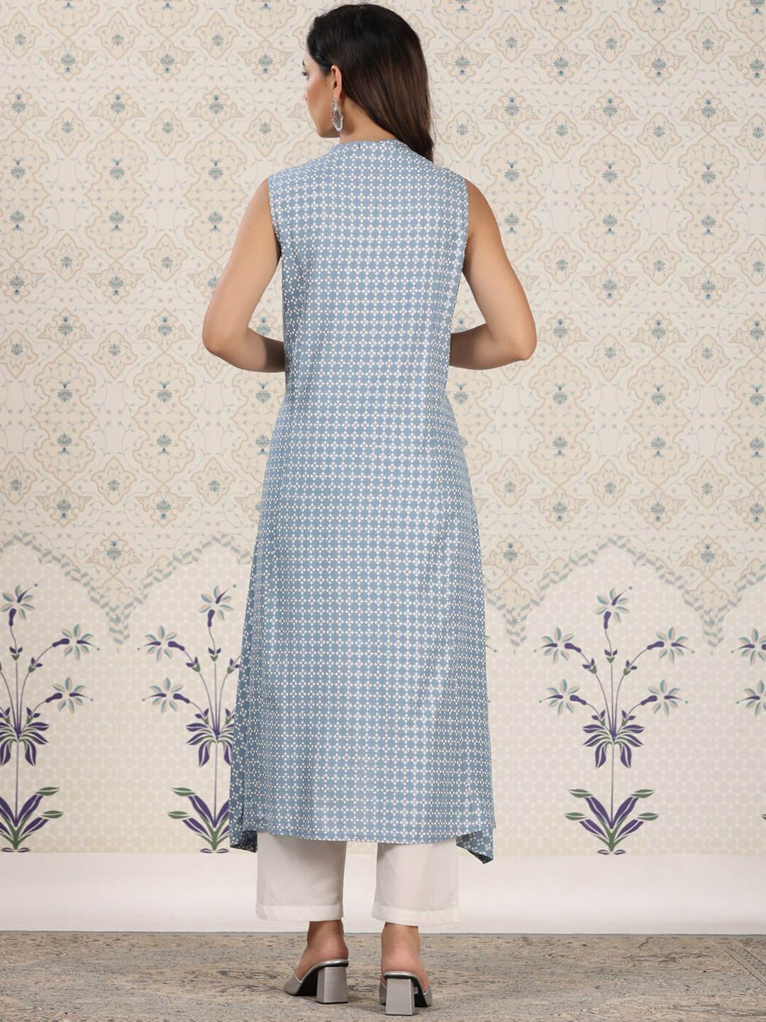 Dhiyona OD  Ethnic Motifs Printed Mandrain collar A-Line Kurta