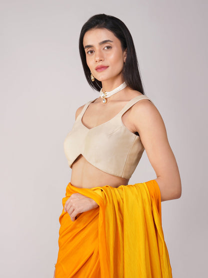Dhiyona ST Moonstone Muse Cream Back-Tie Blouse