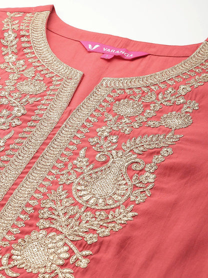 Dhiyona VA Women Embroidered Kurta with Palazzos & Dupatta